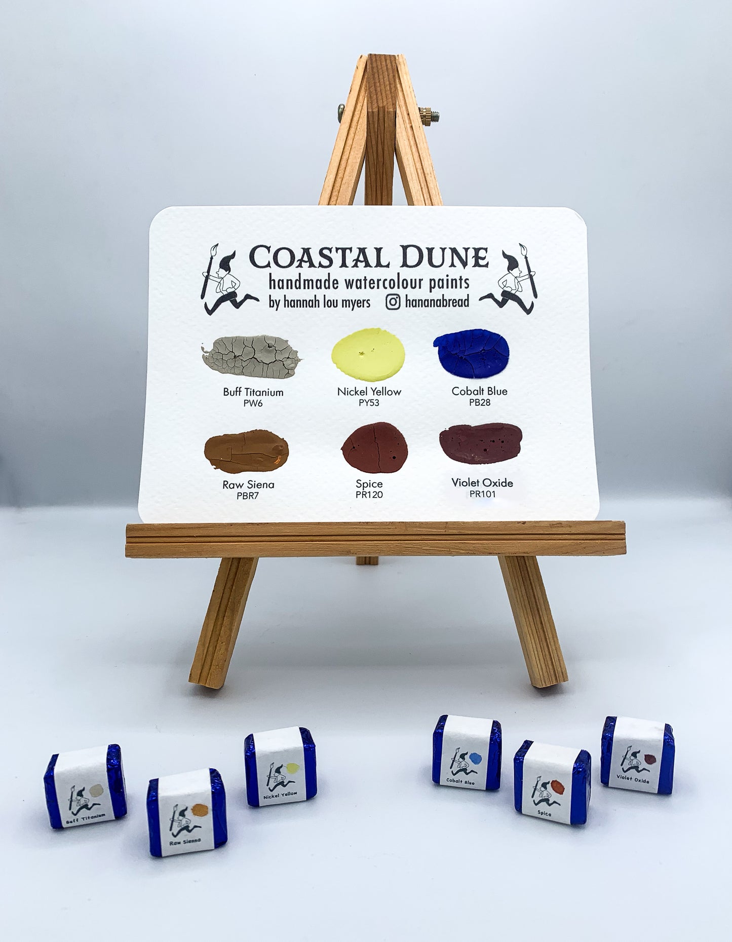 Coastal Dune Dot Card - 6 Colour Watercolour Paint Sampler