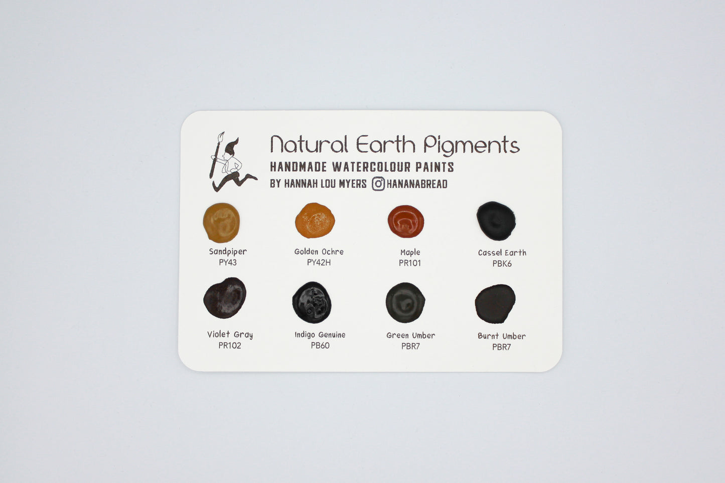 Natural Earth Pigments Dot Card - 6 Colour Watercolour Paint Sampler