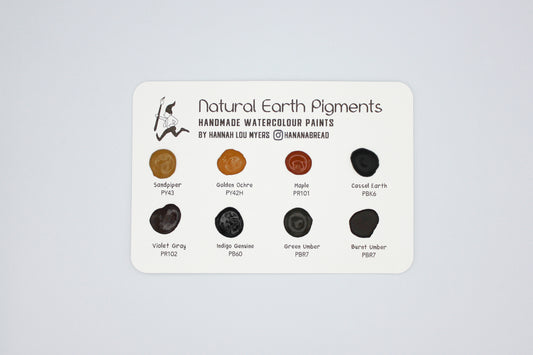 Natural Earth Pigments Dot Card - 6 Colour Watercolour Paint Sampler