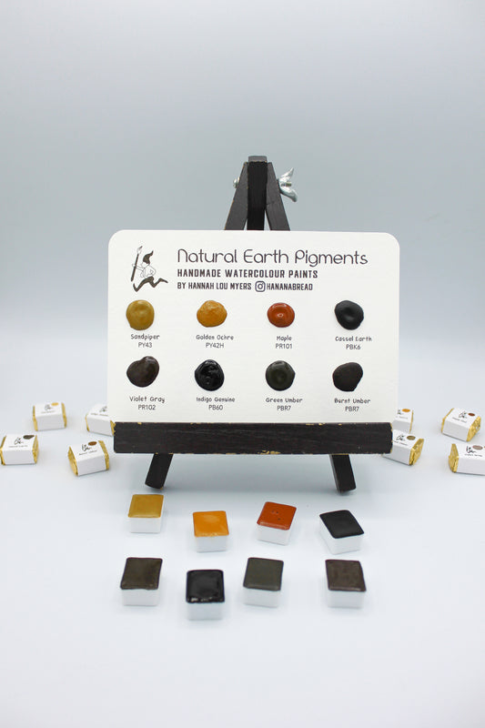 Natural Earth Pigments Dot Card - 6 Colour Watercolour Paint Sampler