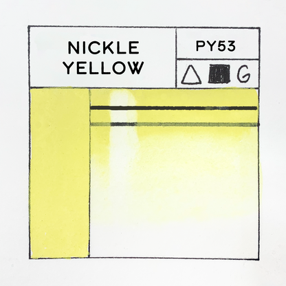 Color swatch labeled 'Nickle Yellow' with code PY53 on a white background